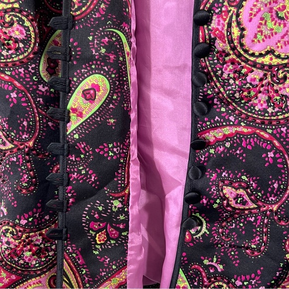 JS Collections Silk Paisley Beaded Jacket Button Front Blazer Coat Size 10 - Picture 10 of 16